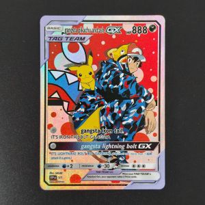 Funism | Self Made English Leisurely holiday Series Ash Ketchum Pikachu Game Collection Texture Card Toy