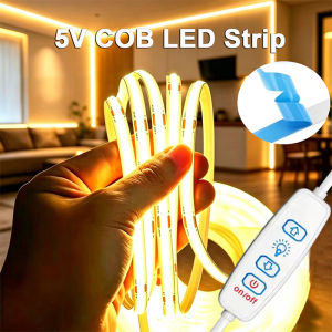 Dimmable COB LED Strip Light 5V USB Flexible Diode Tape With 3key Switch For Room TV Mirror Backlight Cabinet Light