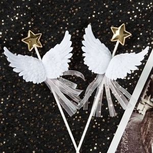 Hiasan Kue Sayap Bintang 10pcs Cake Topper Sayap Angel Dekorasi Kue Ulang Tahun