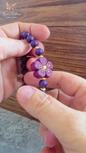 (Real Unit) Ziqi Donglai He Xiang Aromatic Bead Bracelet Purple Herbal Fragrance Sandalwood Jasmine Rose Carved Flower Stretch Bracelet Traditional Chinese Jewelry Gift-RRC