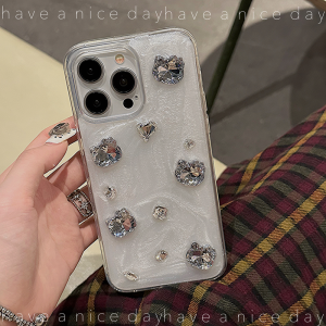 Adorable Girls Pearl Water Diamond KT Cat Huawei Nova Series Mobile Phone Case Protective Soft Shell Drip Glue Shockproof