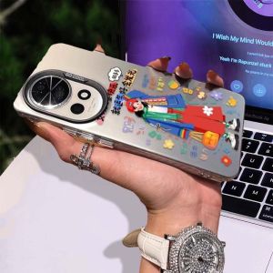Creative Cartoon Lucky Girl Phone Case for Huawei Nova14 Full Cover Anti-Fall  Style 13Pro 12Ultra 11 Matte Color Silver Hard Shell