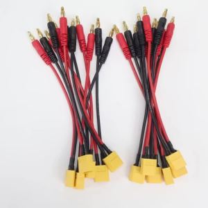 Cáp Sạc Silicone 16AWG 15CM XT60 Đực Sang Đầu Cắm Chuối 4.0mm Cho Pin Lipo RC Dây Sạc Chịu Nhiệt Với Lõi Đồng Nguyên Chất