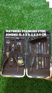 (BISA COD)SET Alat Gunting Kuku 12 in 1 Alat Nail Art Manicure Pedicure SET Dompet Meni Pedi 12 in 1