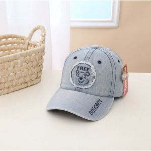 T.I - Topi Bisbol Anak Laki Perempuan Pooh Denim Jeans Baseball Hat Import