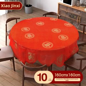 Wedding Celebration Round Plastic Disposable Tablecloth