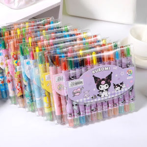 Kulomie Crayon 12 Colors Twistable Rolling Crayon Non-Toxic Not Dirty Best Gifts for Kids Drawing Supplies