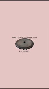 Sprocket RS 25 x 49 T Gear Rantai Single Gir gigi Z 49T RS25 -1 25Z49 25X49T 25-1 tipe B RS-25x49T