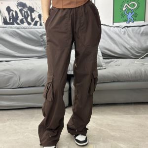 Loose Mid-Waist Workwear Pants Womens Sporty Straight Leg Trousers Yoga Long Pants Comfortable Breathable Quick-Dry Fitness Clothing