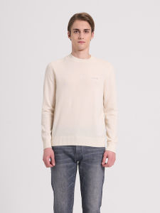 Wool and Cashmere Blend White Sweater Long Sleeve