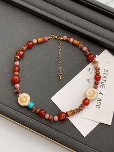 Elegant Natural Stone Necklace for Women Clavicle Chain Layering Minimalist Style Gold Color Online Exclusive Fashion Jewelry