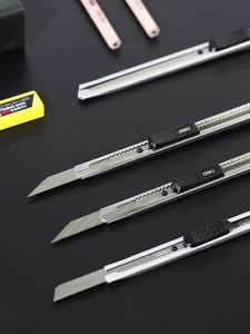 Cutter 1Pcs Retractable Blade Knife 30° Stainless Steel for Cutting Sharp Lockable Paper Cardboard