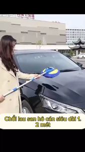 Cây lau rửa xe hơi sợi bông san hô Chổi lau oto vách tường đa năng có khoá tăng đưa điều chỉnh kích thước tối đa 1m6