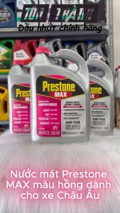[ Combo Làm Mát ] Nước Làm Mát Động Cơ Prestone MAX Màu Hồng Chuyên Dụng Cho Xe Châu Âu (3.78 lít) + Súc két nước BG