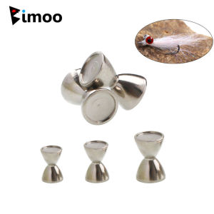 Bimoo 20PCS Weighted Sunken Brass Dumbbell Beads Barbell Eyes Fly Tying Material For Crazy Charlie Saltwater Fishing Lures Bait