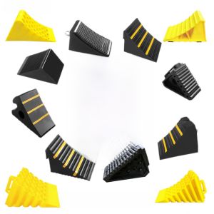 ยางสามเหลี่ยมแบบพกพา กันลื่น อุปกรณ์รถบรรทุกล้อ Chock Slope Pad อุปกรณ์ป้องกันการล็อครถยนต์การป้องกันความปลอดภัยของยานยนต์