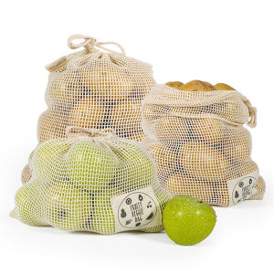 6/10 Packs Organic Cotton Reusable Produce Bags with DrawstringGrocery Bag Mesh Bags for Grocery Shopping Vegetables & Fruits