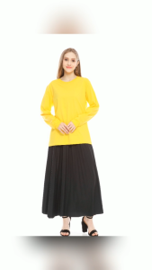 Esperanza Kaos Polos Lengan Panjang Cotton Combed 30s TPJ Kuning Kenari Wanita Pria