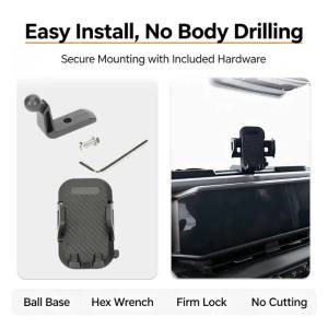 Khay Đựng Đồ Bảng Điều Khiển Trung Tâm Xe Jeep Wrangler JL Rubicon 2024-2026 Màu Đen Kèm Giá Đỡ Điện Thoại Phụ Kiện Sắp Xếp Đồ Dùng Trên Xe