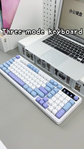 BOW K520 Tri-mode Gaming Keyboard 2.4G/Bluetooth/Wired Comfortable Mechanical Keyboards with Volume Key for Desktop Laptop Tablet