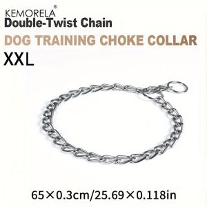 Adjustable Stainless Steel Twist Chain Choke Collar for Dogs - Rust-Resistant Training Collar for Small Medium Large Breeds