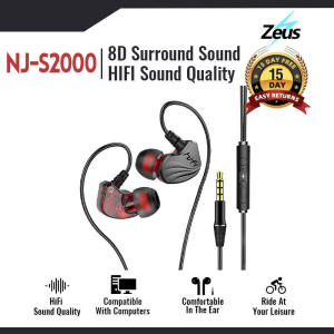 Zeus 6D Surround Sound Bass earphones IPX5 Waterproof Sweatproof Sports Headphones Noise Cancelling Earbuds In-Ear Headphones with Mic 3.5mm Plug Beats Headphones Gaming headset for Samsung/Xiaomi/Huawei/Oppo/Vivo etc```s2000