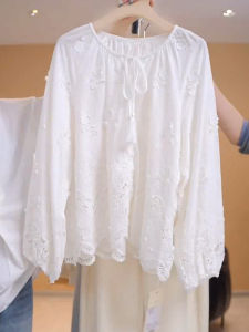 SHUAIYUE | Áo Sơ Mi Thêu Vintage Nữ