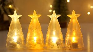 ไฟประดับห้อง LED ไฟคริสมาสต์ Crystal Lamp ทรงต้นสน แบบใส่ถ่าน แสงวอร์มไลท์/แสงส้ม ตกแต่งห้อง Christmas ส่งจากไทย!!!