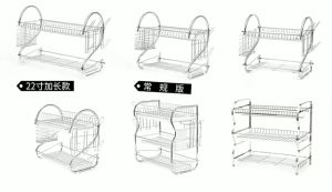 Rak Piring Stainless Steel 2 Susun Modern Multifungsi Dapur Gantung Anti Karat
