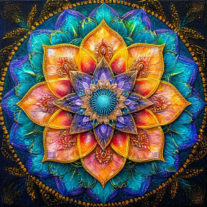 Huacan Lotus Mandala Flower Paint By Number Bộ Tranh Sơn Dầu Kỹ Thuật Số Thủ Công Trang Trí Nhà Nghệ Thuật Cho Người Mới Bắt Đầu Phong Cách Hiện Đại