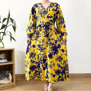 ECLAIRE 003 Dress Maksi Maxi Vneck Floral Bunga Flower Korea Pesta Import (FREE BELT) 98850