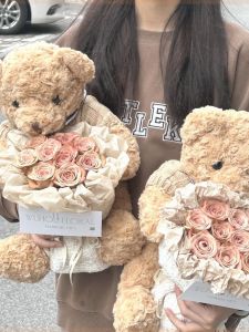 Gift Teddy Bear Doll Detergent Rose Artificial Flower Bouquet