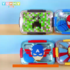 YUMMY BOX BENTO SANRIO / MARVEL / MINECRAFT STAINLESS 304 SEKAT 2 / 3 /4 VOLUME 700ML / 750 ML / 900 ML