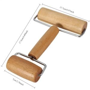 1 Rolling Pin and Pizza Toaster Drum Wooden Baking and Crushing Nut Biscuits Kitchen Utensils