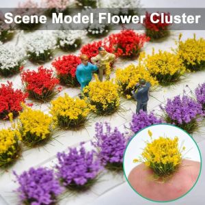 7pcs Diy Modeling Miniature Flower Cluster for HO Micro Landscape/Dollhouse Decor/Railway Train Layout/Dioramas Supplies