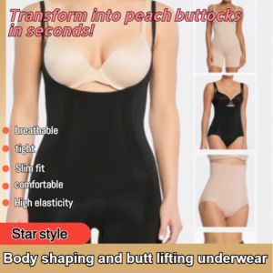 💕【100% Authentic】seamless and seamless Shapewear Shaping Underwear tighten the abdomen Invisible open gear Large Size snug and comfortable Slimming Body Shaper onepiece shapewear Women