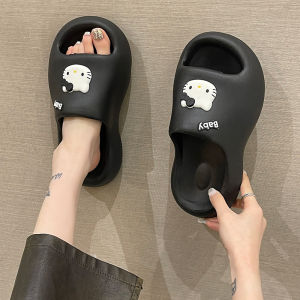 Eva Platform Slippers Womens Summer Cute Cat Interior Home Bath Non-Slip Slippers Can Be Outwear