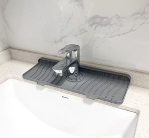 Nordic Style Kitchen Sink Drain Pad Silicone Non-Slip Soap Mat Bathroom Narrow Sink Faucet Water Catching Pad Customizable