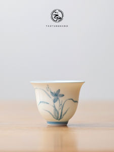 Cốc Trà Sứ Tráng Men Trắng Vẽ Tay Đơn Dùng Tại Nhà Đồ Dùng Bằng Gốm Pha Trà Cốc Trà Gốm Sứ Nhẹ Phong Cách Trung Hoa Cổ Điển