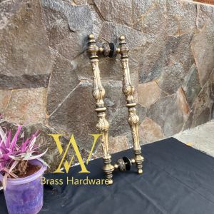 Handle Pintu Rumah Kuningan Antik Motif Luxor 66 cm 2 Pcs