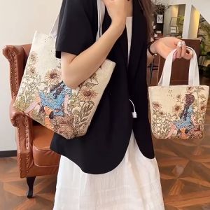 กระเป๋าผ้าสะพายไหล่ กระเป๋าผ้า สไตล์มินิมอล ใบใหญ่ ทรงช้อปปิ้ง ใส่เที่ยว ทำงาน ช้อปปิ้งได้