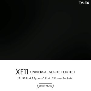 Tylex XE11 2 Universal Outlets Socket Converter Power Extension Cord With Overload Protector Power Strip