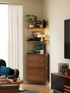 SAMEDREAM | Wooden Corner Shelving Unit Multilevel Floor Standing