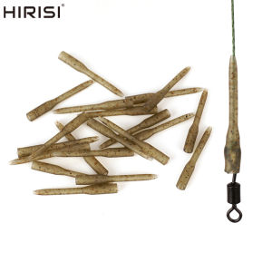 Hirisi AH204 20Pcs Carp Fishing Anti-Tangle Sleeves 30mm Camo Brown Rubber Hook Line Sleeves for Ronnie Rig Carp Terminal Tackle