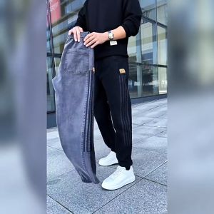 Jeans for men Leisure Sports Style Loose fit Stretch fabric Elastic waistline Trendy New Style men clothes mens trousers
