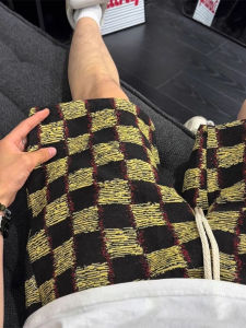 Quần Short Kẻ Caro American Board Cho Nam Mùa Hè High Street Cool Rộng Rãi Thể Thao Quần Dài Năm Điểm Quần Ống Đứng Có Dây Rút