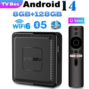 2025 New Q7 Smart TV Box Android14 Allwinner H313 8G+128GB ROM Dual-Band WiFi 6 Bluetooth 5.2 Google Voice Remote Media Player