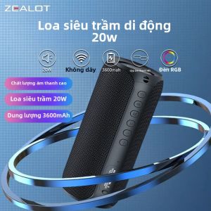 Loa Siêu Trầm Di Động Zealot S32 MAX Không Dây Chống Nước IPX5 Ghép Nối Kép Pin 3600mAh Âm Thanh Nổi Ngoài Trời Âm Thanh Gia Đình