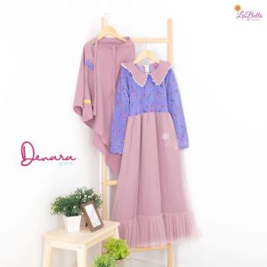 GAMIS ANAK DENARA 3 - 12 TAHUN REMAJA BY LABELLA LUCU DENARA MOTIF BUNGA KECIL ROK TUTU SOFT TULLE  NAVI ABU PINK UNGU 3 4 5 6 7 8 9 10 tahun set bergo tali