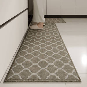 VIKAMA Flannel Kitchen Rug- Long Strips for Water Absorption and Durability - Bathroom Entry Door Floor Mat - Home Decoration